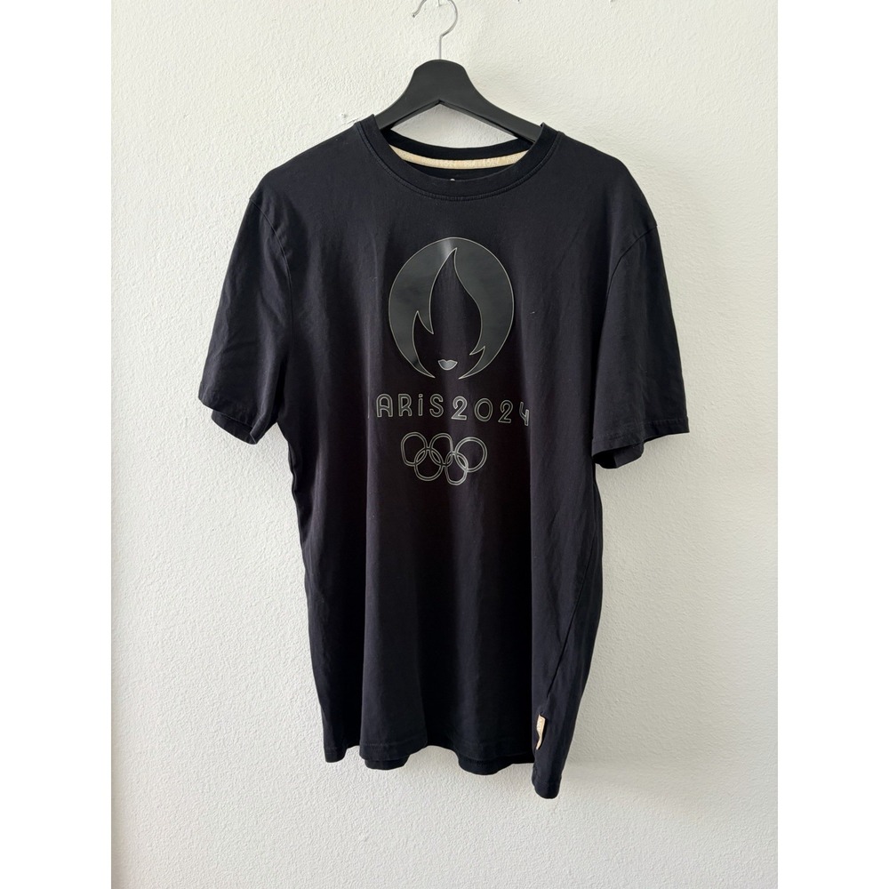 Official Paris 2024 Olympic Games T-Shirt Men's Black Short Sleeve Size XL